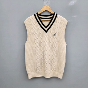 캉골 케이블 니트 베스트 아이보리