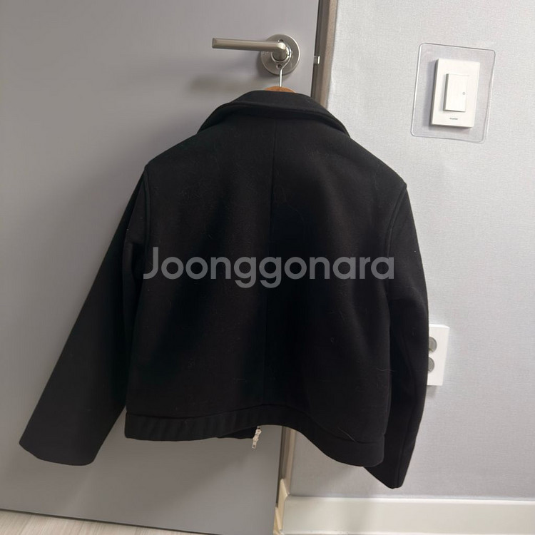 블랙 울 모직 겨울 집업 자켓--1