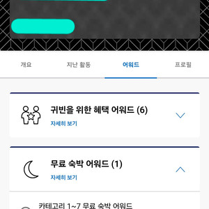 하얏트 무료 숙박권(1~7) 어워드