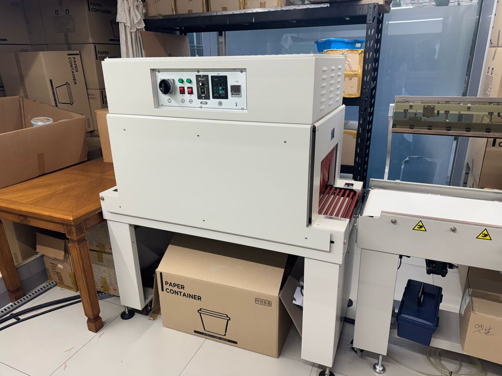 반자동 실링기 + 자동 열 수축 포장기계 세트 이미지