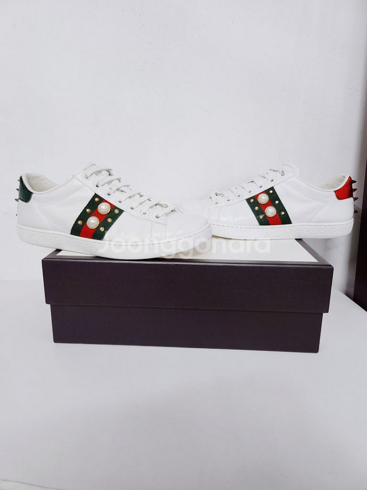 구찌 에이스 진주 스터드 여성 스니커즈 36/230--2