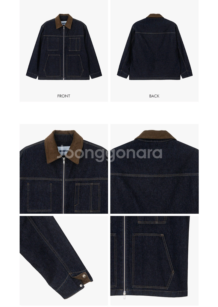 마인드브릿지 데님 트러커 인디고 청자켓 팜--1