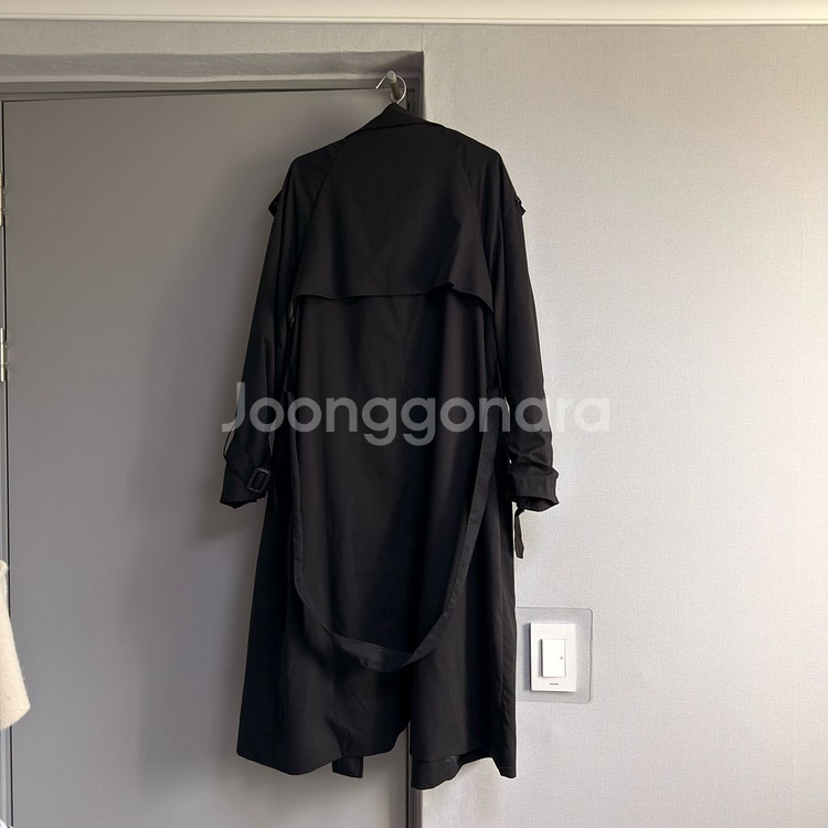 롱 트렌치 코트 여성 자켓 블랙--3