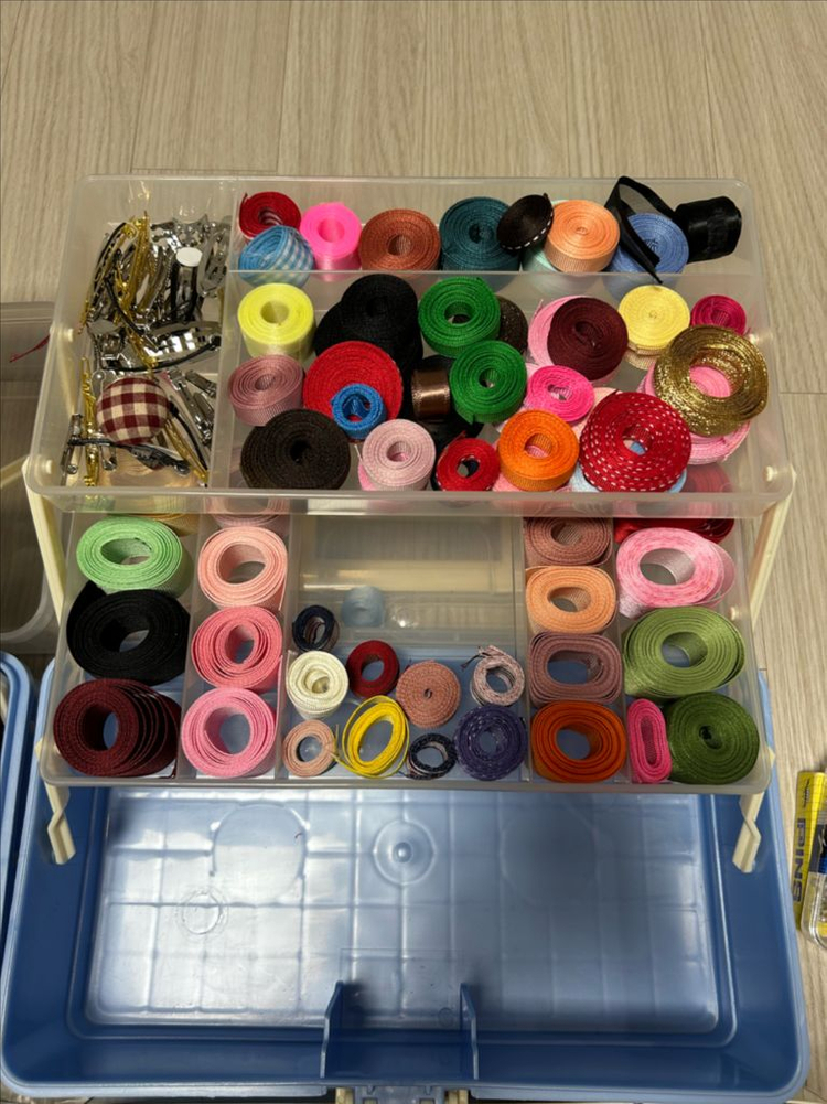 리본아트 리본공예 /머리띠 머리핀 헤어핀 고무줄--1