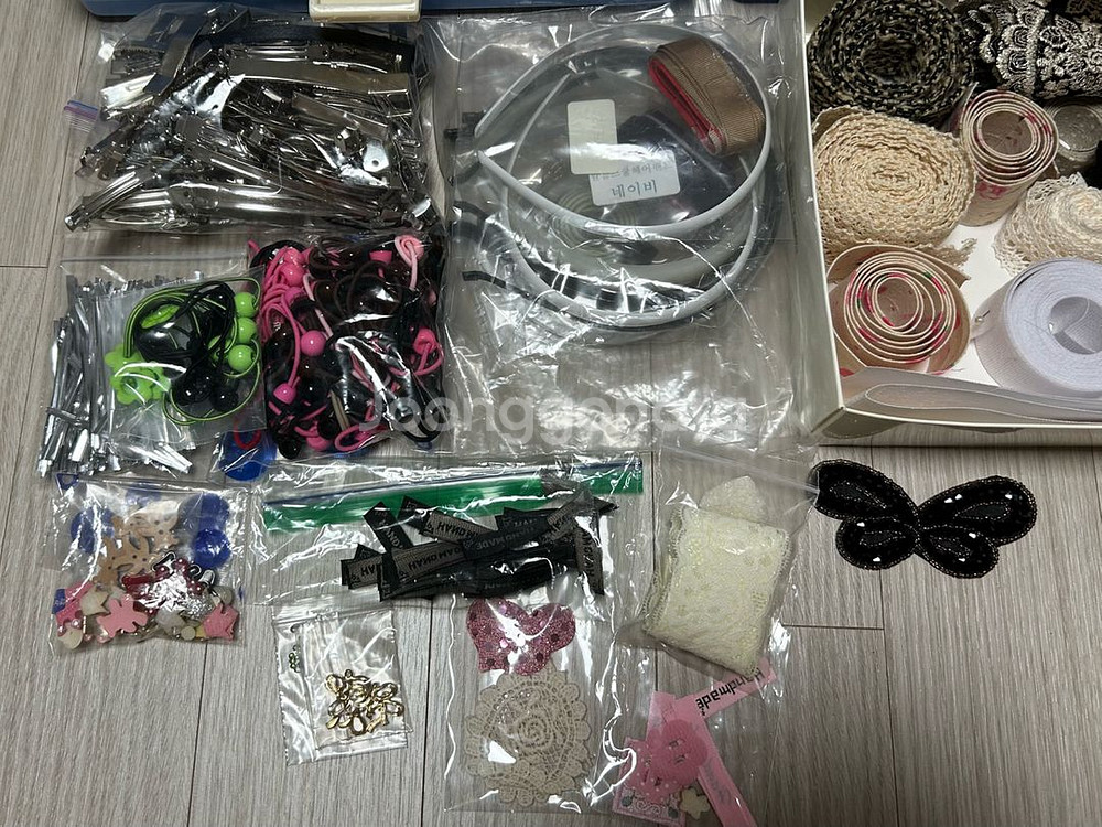 리본아트 리본공예 /머리띠 머리핀 헤어핀 고무줄--2