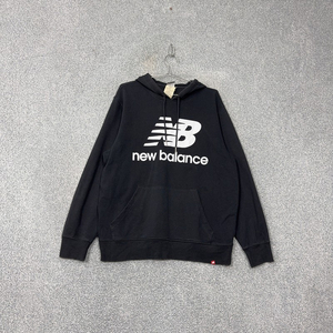 뉴발란스 빅로고 프린팅 블랙 후드티 2XL