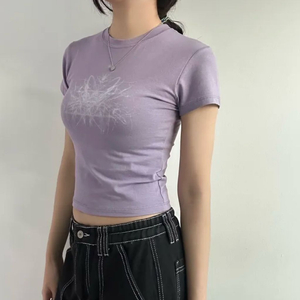 키치 프린팅 반팔티