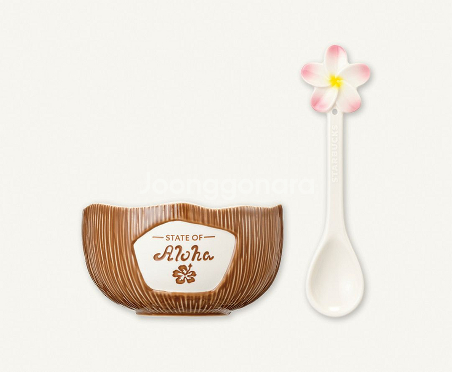 스타벅스 알로하 코코넛 디저트볼 스푼 세트--2