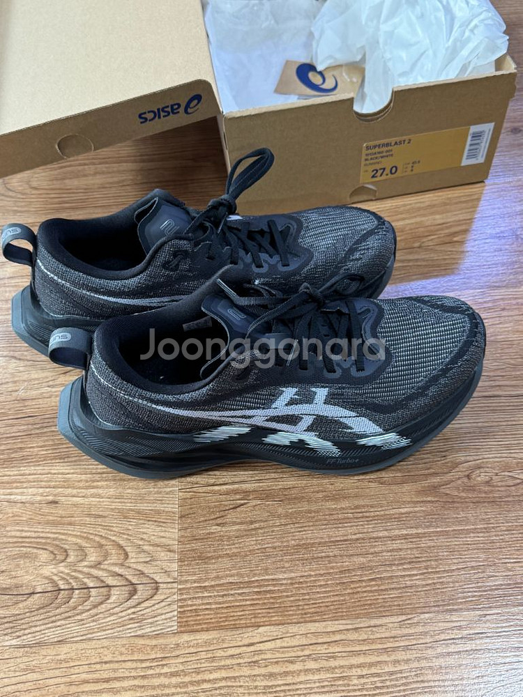 아식스 슈퍼블라스트2 블랙 270사이즈 팝니다--1