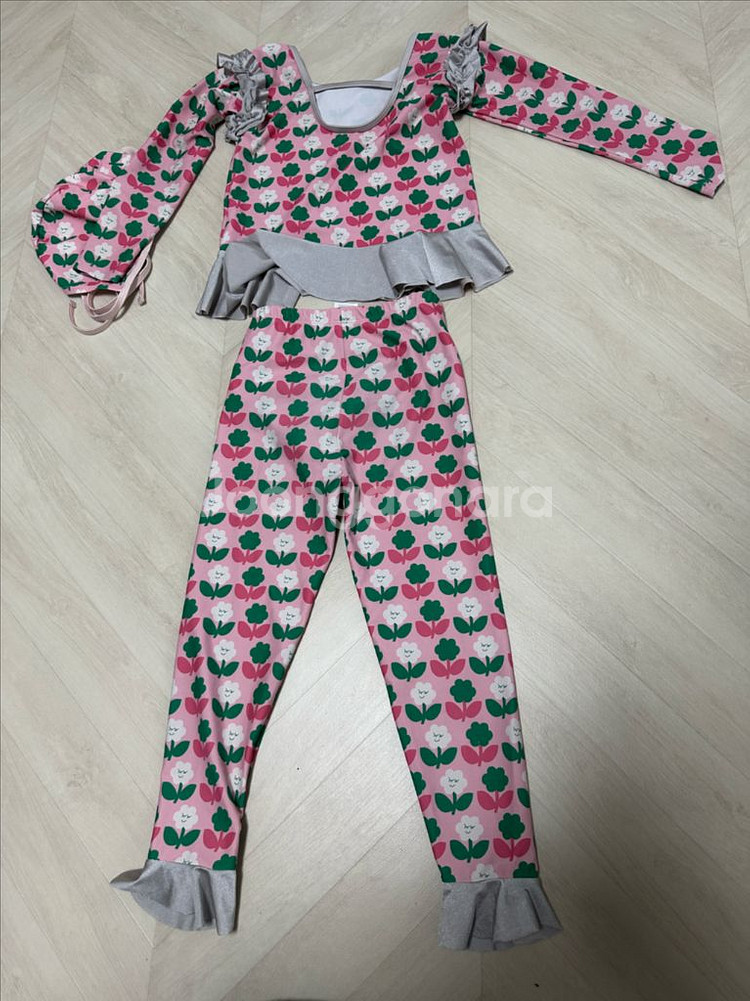리미떼두두 여아 수영복 XL 핑크 꽃무늬 래쉬가드--1