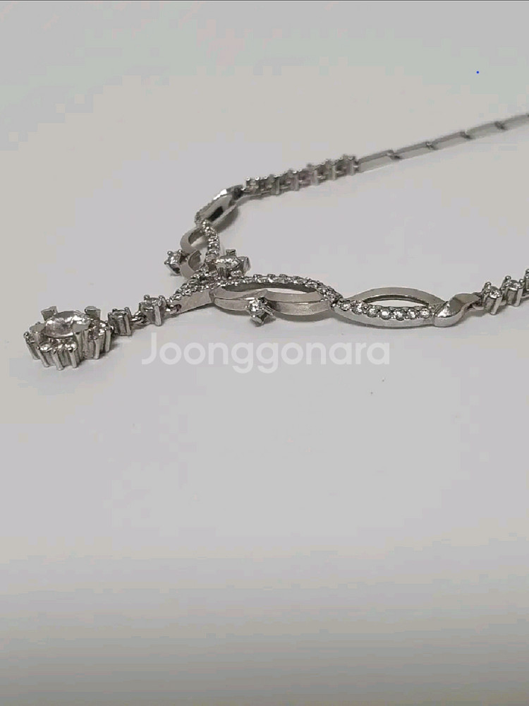 14K 화이트골드 양장목걸이--4