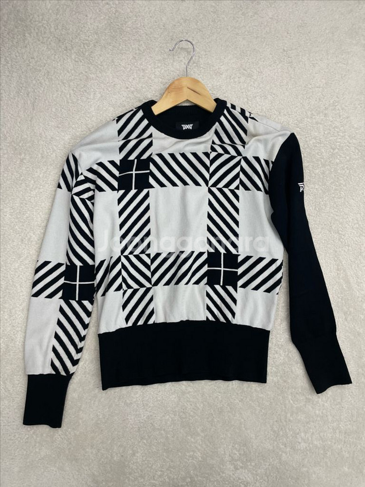 Pxg 블랙 체크 골프 니트(55)--0