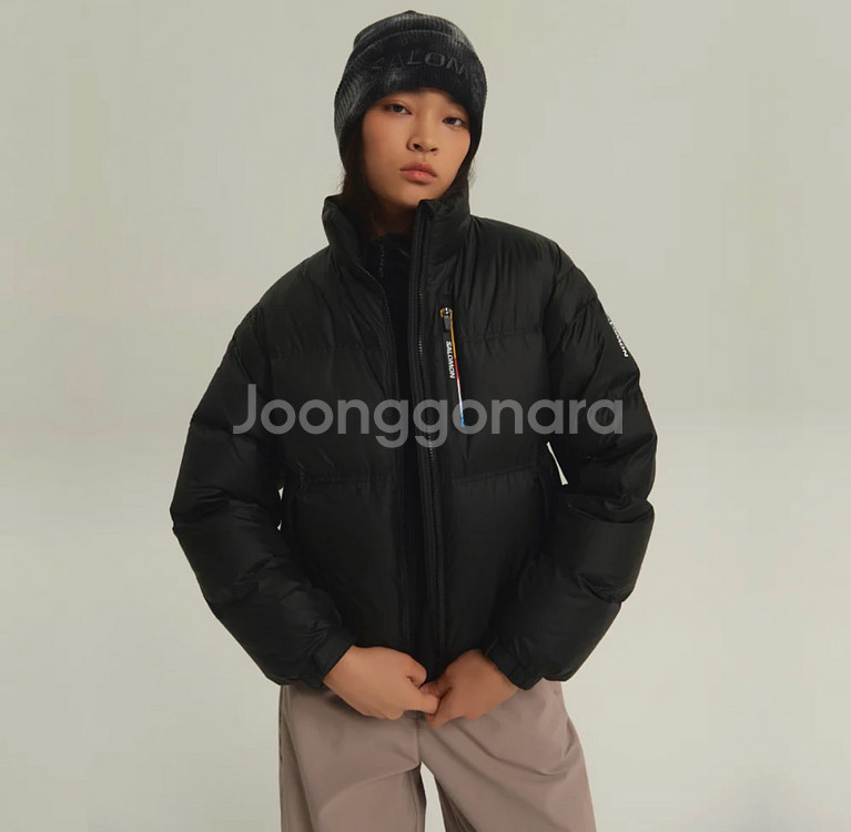살로몬 컨투어 크롭 다운자켓블랙 M 새상품--0