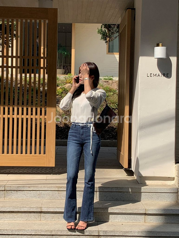 하와 리베르타 부츠컷 데님 진청ver 숏S 새상품--4