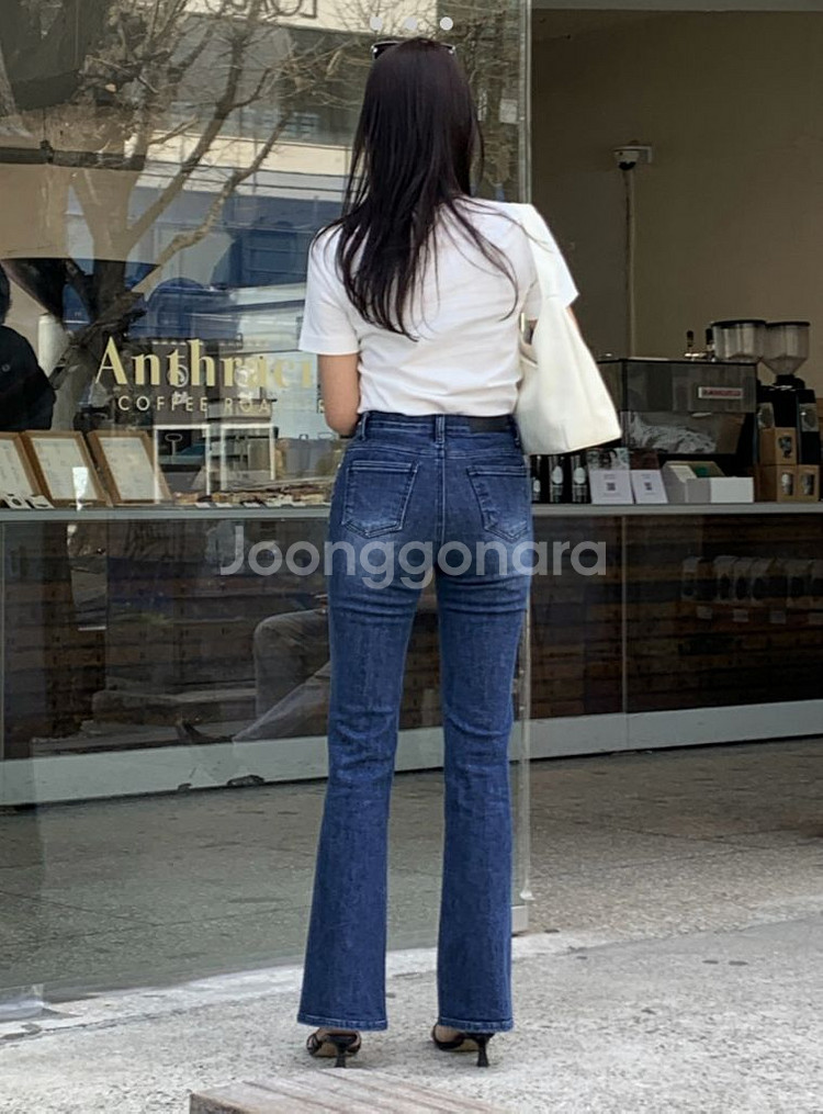 하와 리베르타 부츠컷 데님 진청ver 숏S 새상품--3
