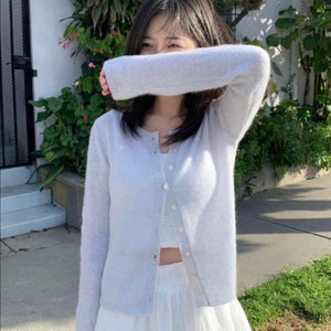 (새상품) 윤슬샵 키드모헤어 가디건 아쿠아