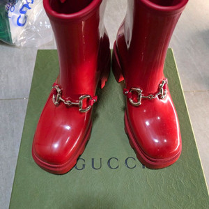 구찌 레더 레인부츠