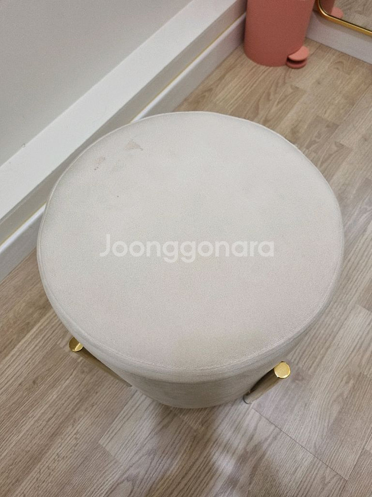 아이보리 스툴 의자--0