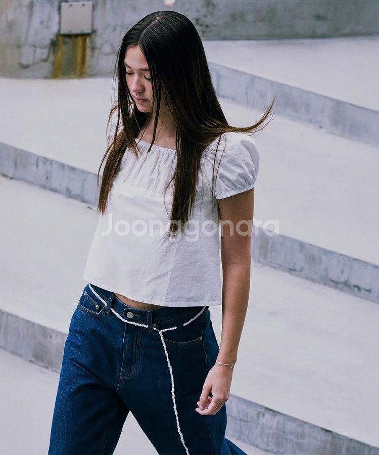 (새상품) 로우클래식 시어링 코튼 탑 블라우스 M--0