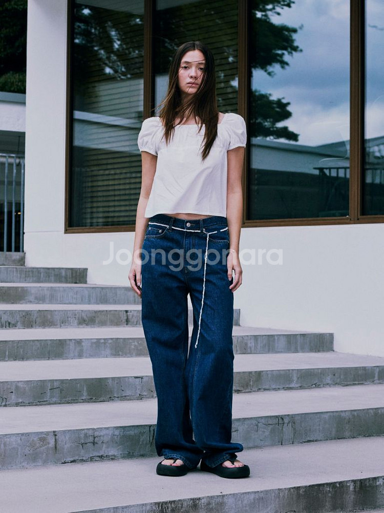 (새상품) 로우클래식 시어링 코튼 탑 블라우스 M--2