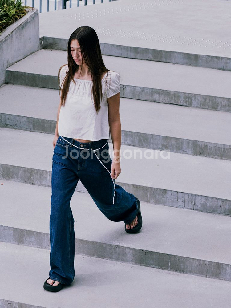 (새상품) 로우클래식 시어링 코튼 탑 블라우스 M--1