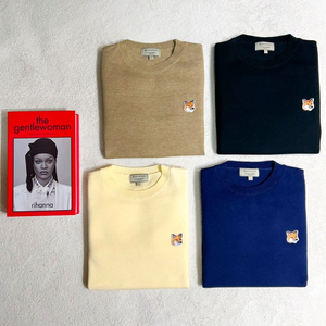 메종키츠네 라운드넥 긴팔 니트