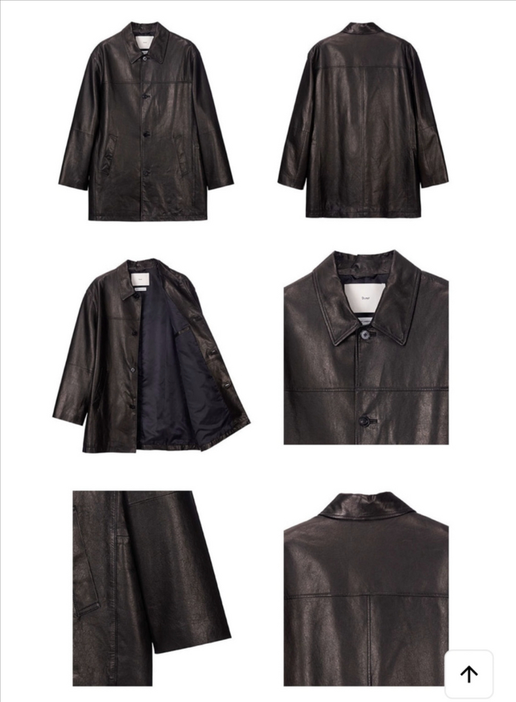 던스트 램스킨 레더 하프 자켓 S--3