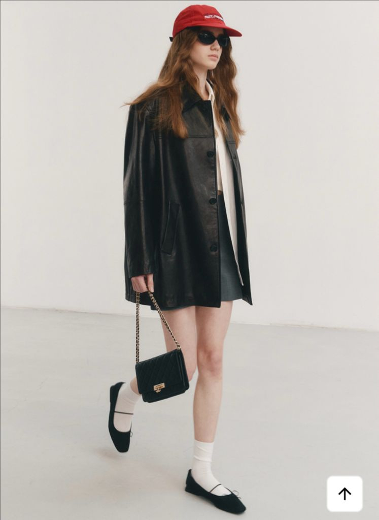 던스트 램스킨 레더 하프 자켓 S--9