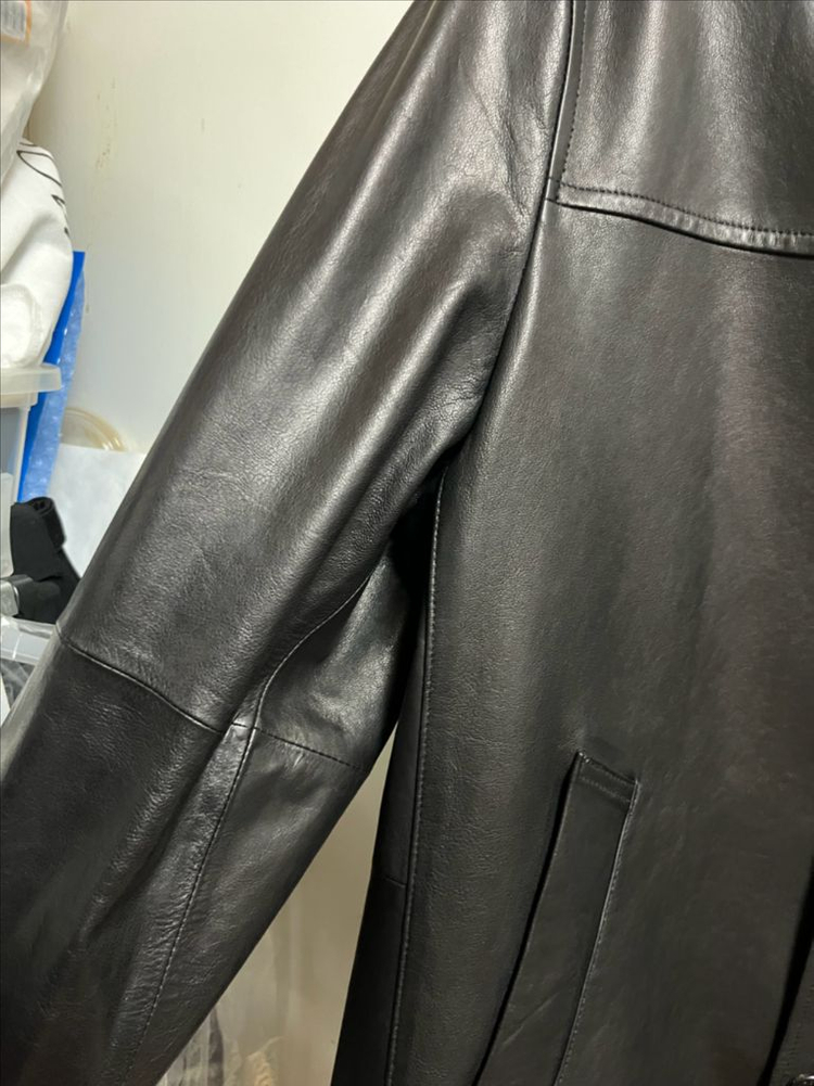 던스트 램스킨 레더 하프 자켓 S--7