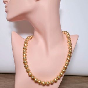 스와로브스키 10mm 골드진주목걸이 14k골드필드