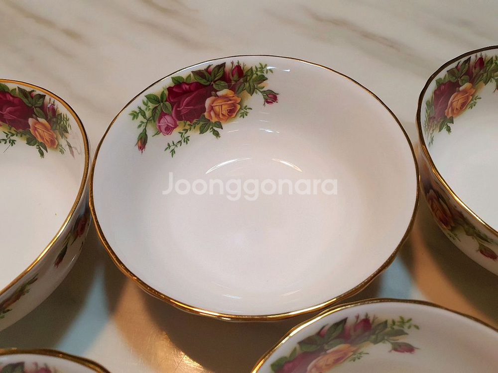 영국 로얄알버트 황실장미 밥공기4국그릇4 개당값--6