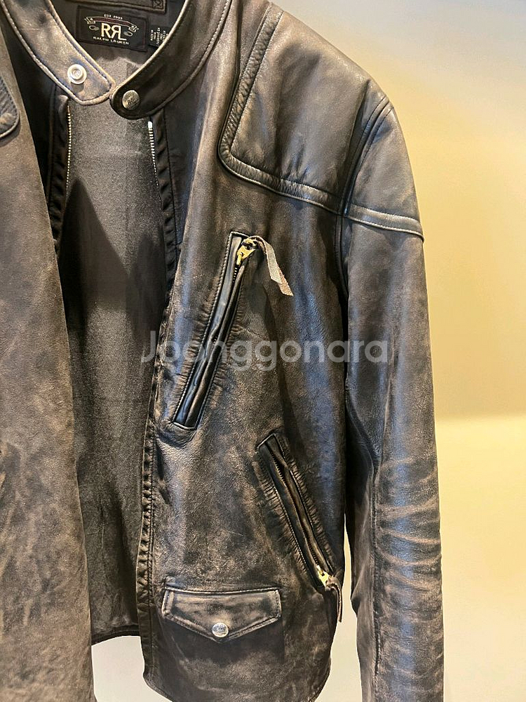 rrl 레더 모토 자켓 L사이즈--4