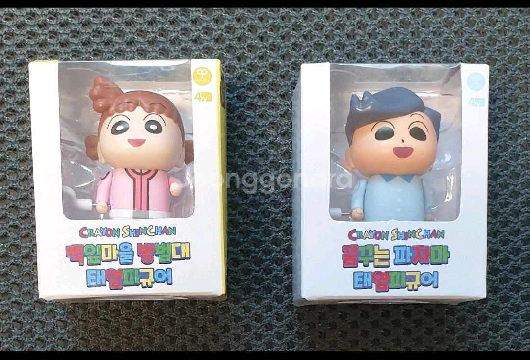 짱구 캐릭터 유리.철수 태엽 피규어 새상품--0