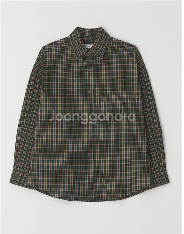 (새상품)논로컬 체크셔츠 그린--2