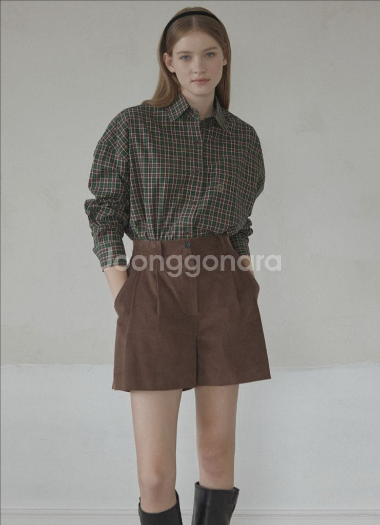 (새상품)논로컬 체크셔츠 그린--6