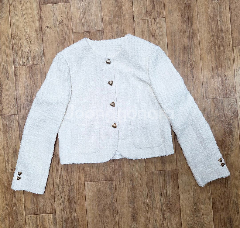 헬베티카 하트버튼 트위드자켓/버쉬카 자수 야상자켓--1