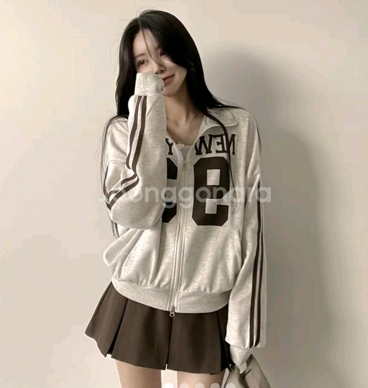 뉴욕 하이넥 집업 루즈핏--0