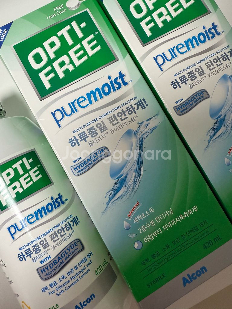 옵티프리 퓨어모이스트 420ml 렌즈세척액 새상품 3개--0