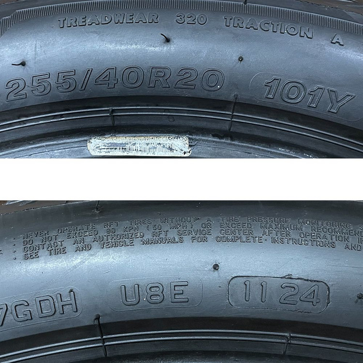 255 40 20(중고)브리지스톤 투란자 2본가격--3