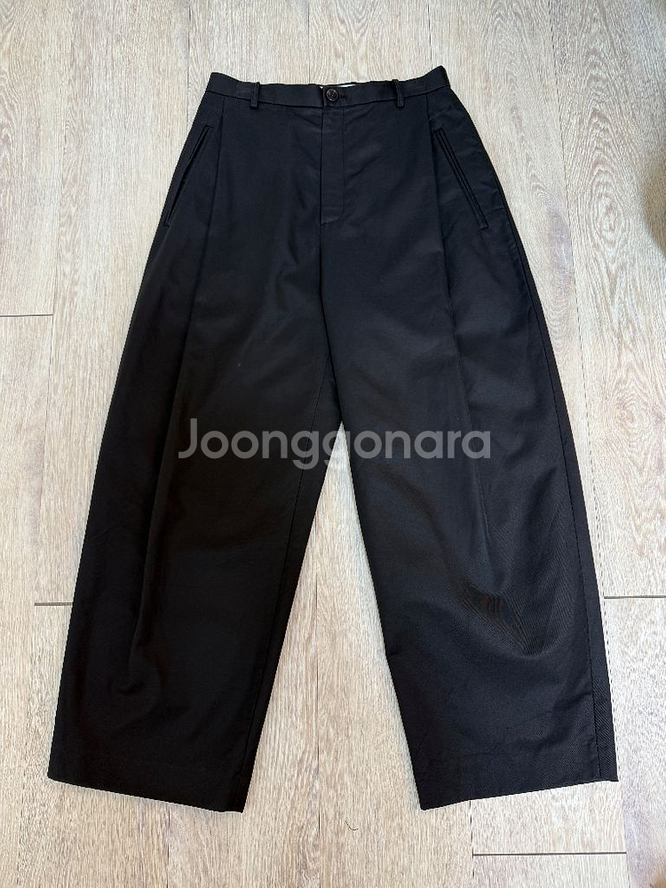 파사드패턴 라운드코튼팬츠 블랙 m--0