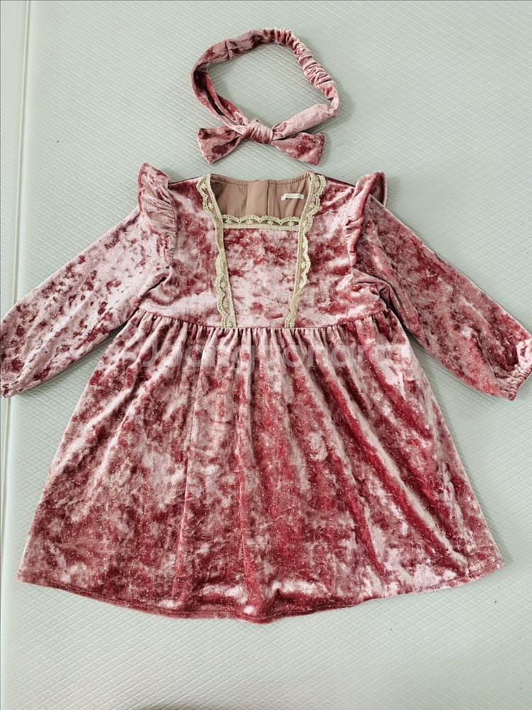 여아 벨벳 쥴리엣 원피스100--0