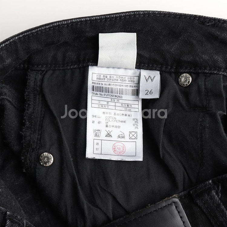 [S]플랙 W26 스키니핏 다크그레이 블랙진 데님 청바--6