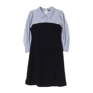 [S]케네스레이디 셔츠 레이어드 블랙 원피스