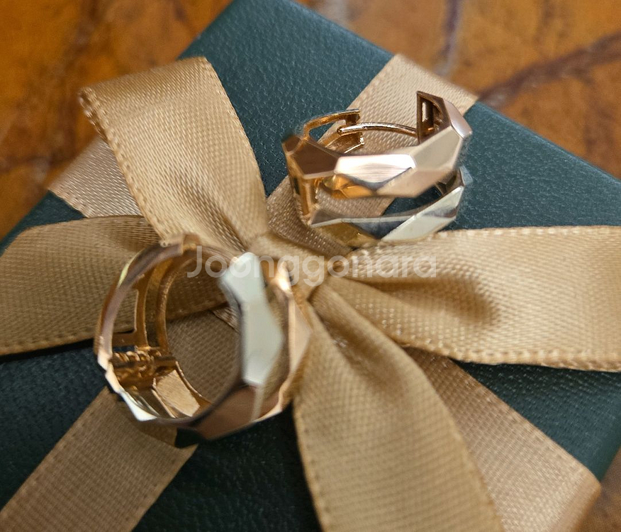 14k 콤비 컷팅 귀걸이--4