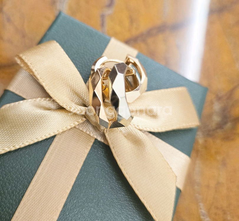 14k 콤비 컷팅 귀걸이--3