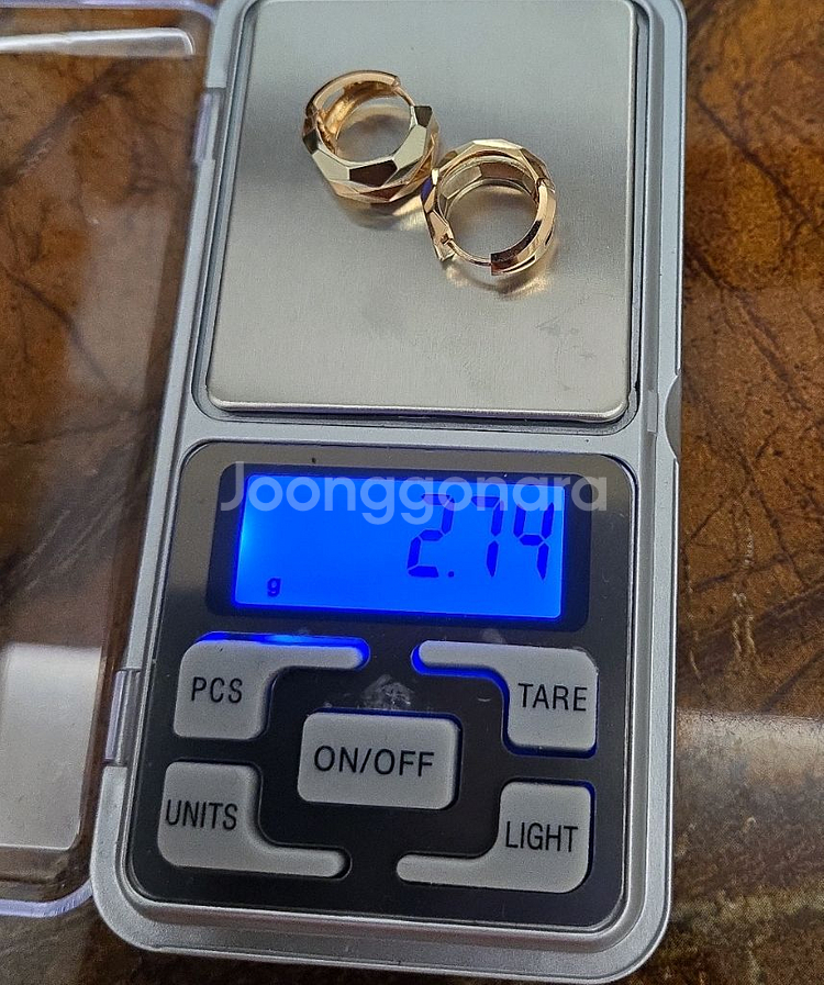 14k 콤비 컷팅 귀걸이--8