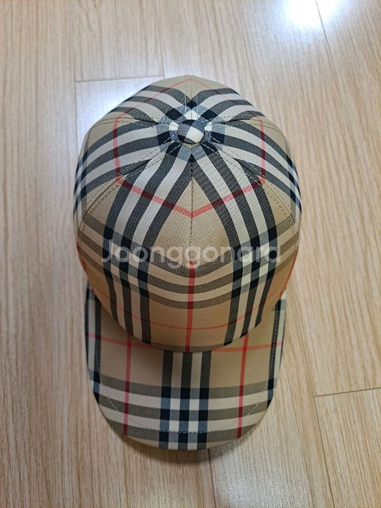 (L) 정품 버버리 아플리케 체크 볼캡--1