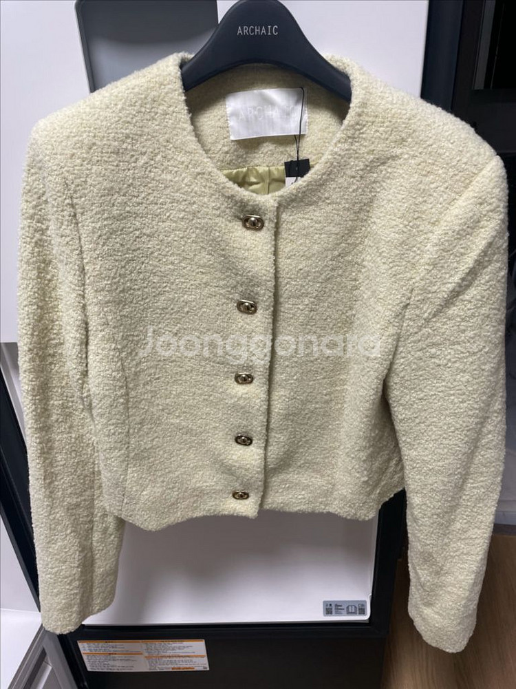 아르카익 bookle tweed jacket lemon--4