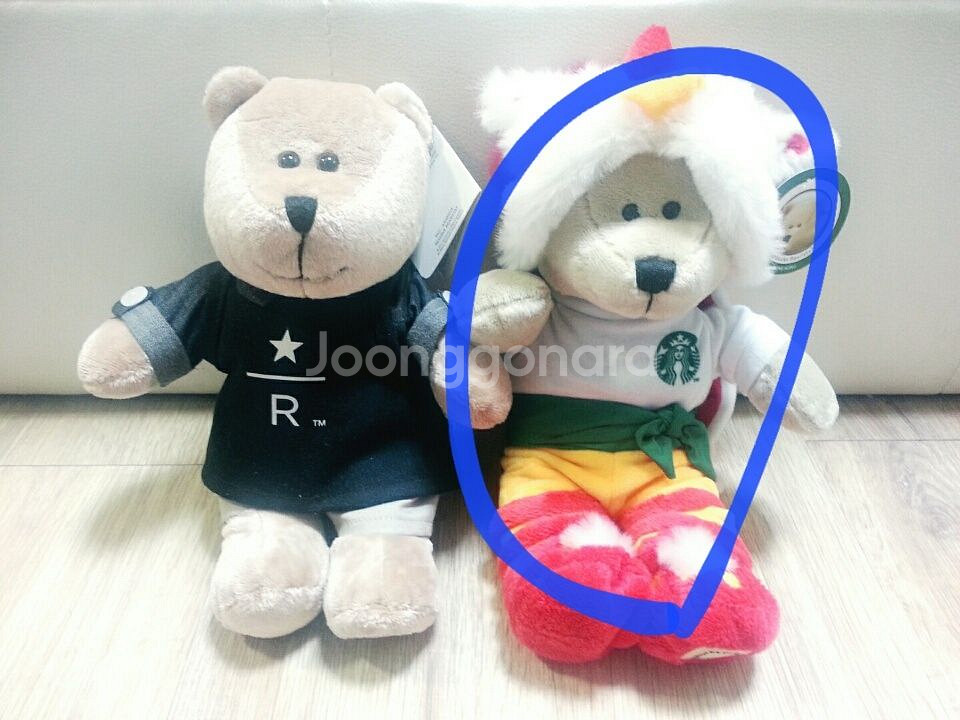 홍콩 마카오 스타벅스 사자춤 베어리스타 인형 새제품 택--0