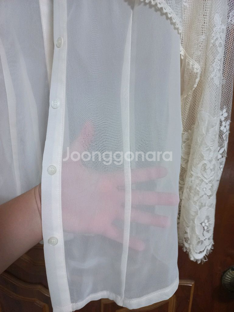 레이스 블라우스 아이보리,레이스 블라우스,레이스시스루블--4